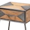 Baxton Studio Laurel Rustic Antique Grey Metal and Whitewashed Oak Brown Finished Wood 1-Drawer Nightstand 182-11738-Zoro - alternate 2